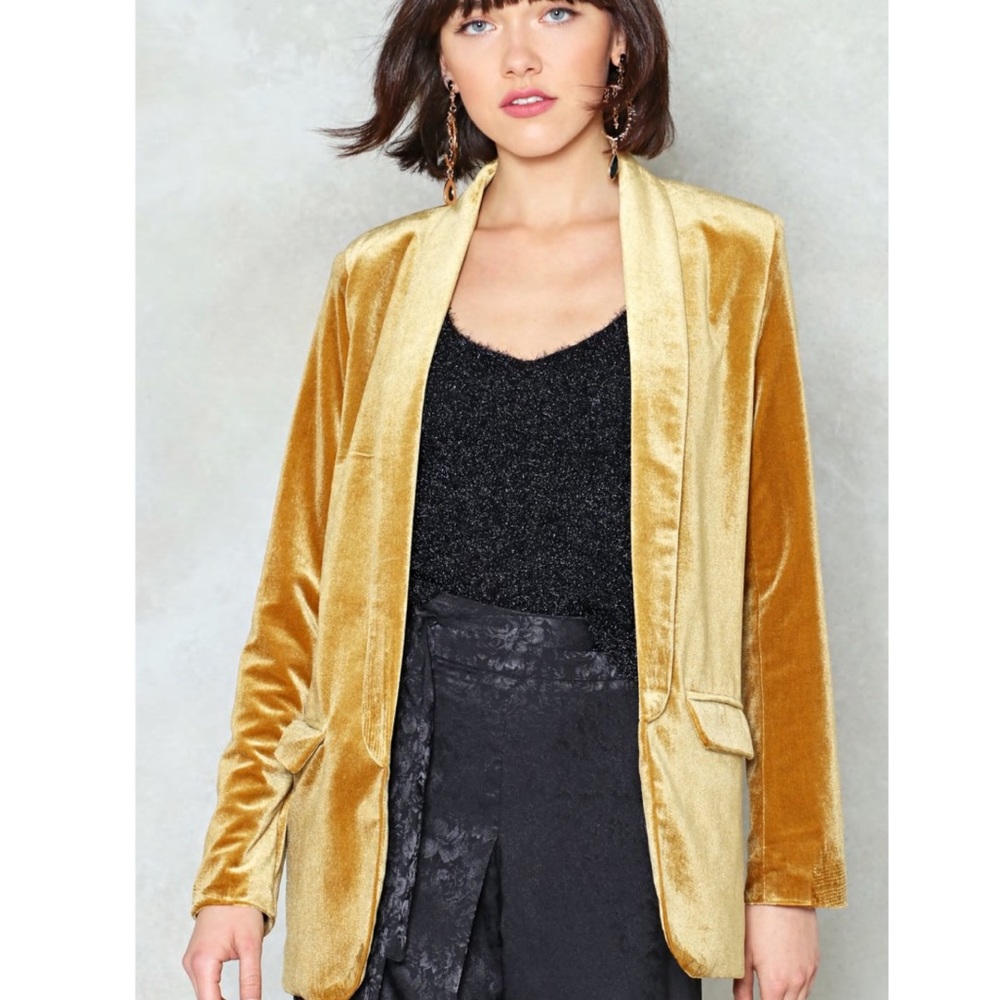 Gold Velvet Blazer